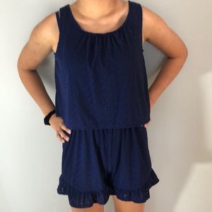 Beautiful navy romper for a girl